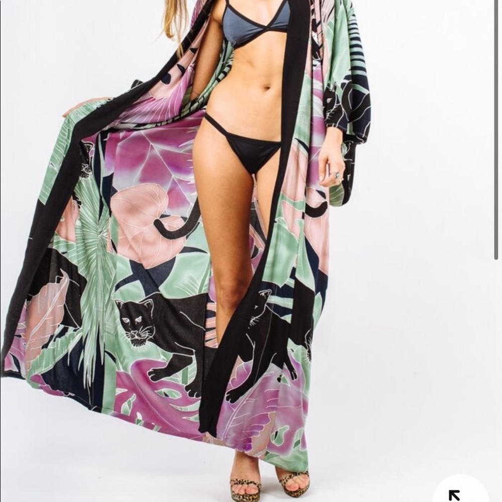 INDAH pastel panther kimono